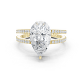 Gold Jewelry L36-13, Pear center stone, Yellow Gold