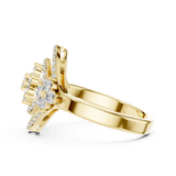 14K Solid Gold Lab Diamond Halo Ring, Yellow Gold, view 3