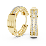 14K Solid Gold Lab Diamond Huggie Earrings, Yellow Gold, view 1