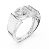 Gold Ring SBMR(43), White Gold, view 2