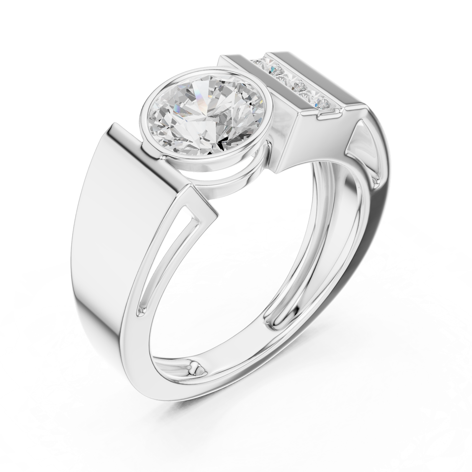 Gold Ring SBMR(43), White Gold, view 2