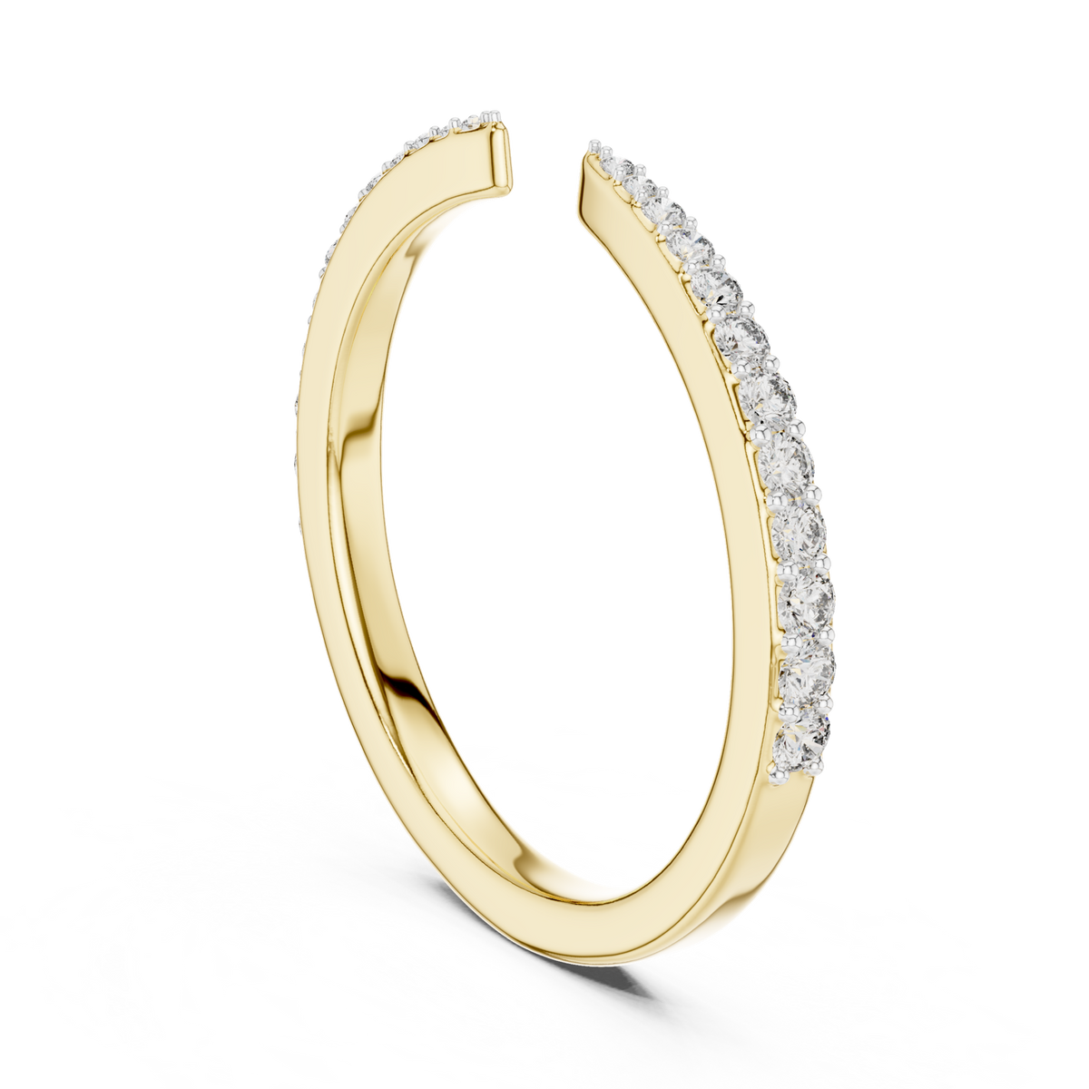 14K Solid Gold Lab Diamond Band Ring, Yellow Gold, view 1