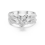 Gold Ring DDLR-300, Heart center stone, White Gold, view 4