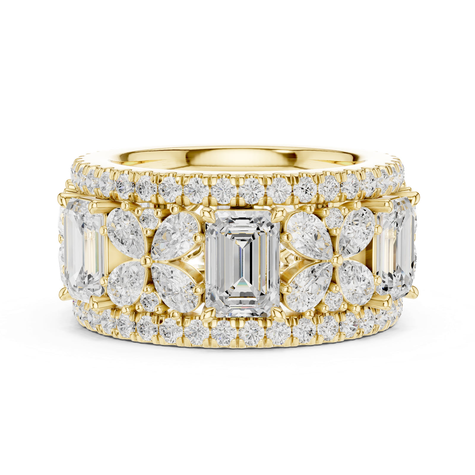 Gold Ring DDLR-305, Yellow Gold, view 3