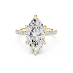 Gold Ring DDLR-250, Marquise center stone, Yellow Gold, view 4