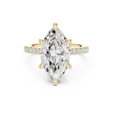 Gold Ring DDLR-250, Marquise center stone, Yellow Gold, view 4
