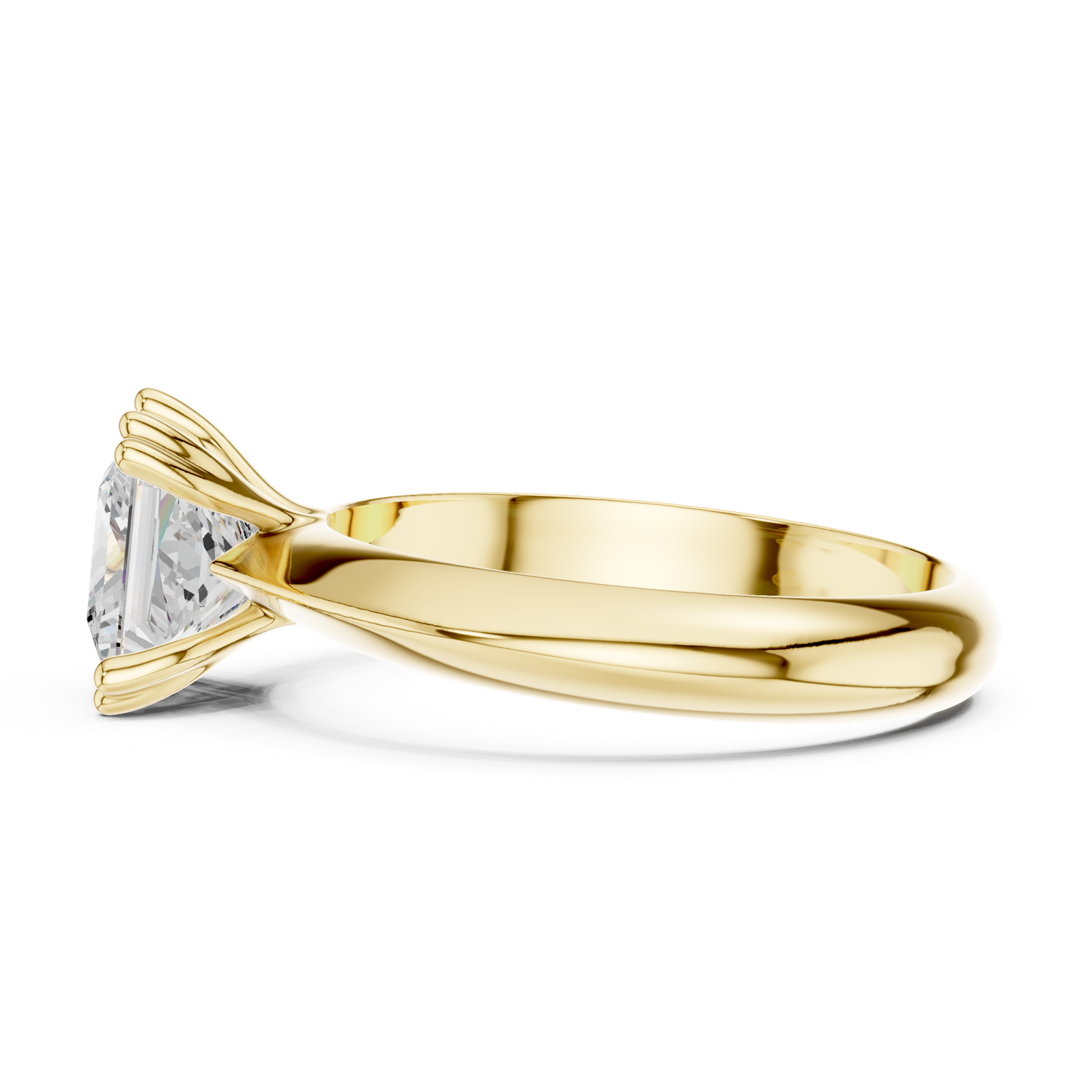 Gold Jewelry L36-8, Princess center stone, Yellow Gold, view 3