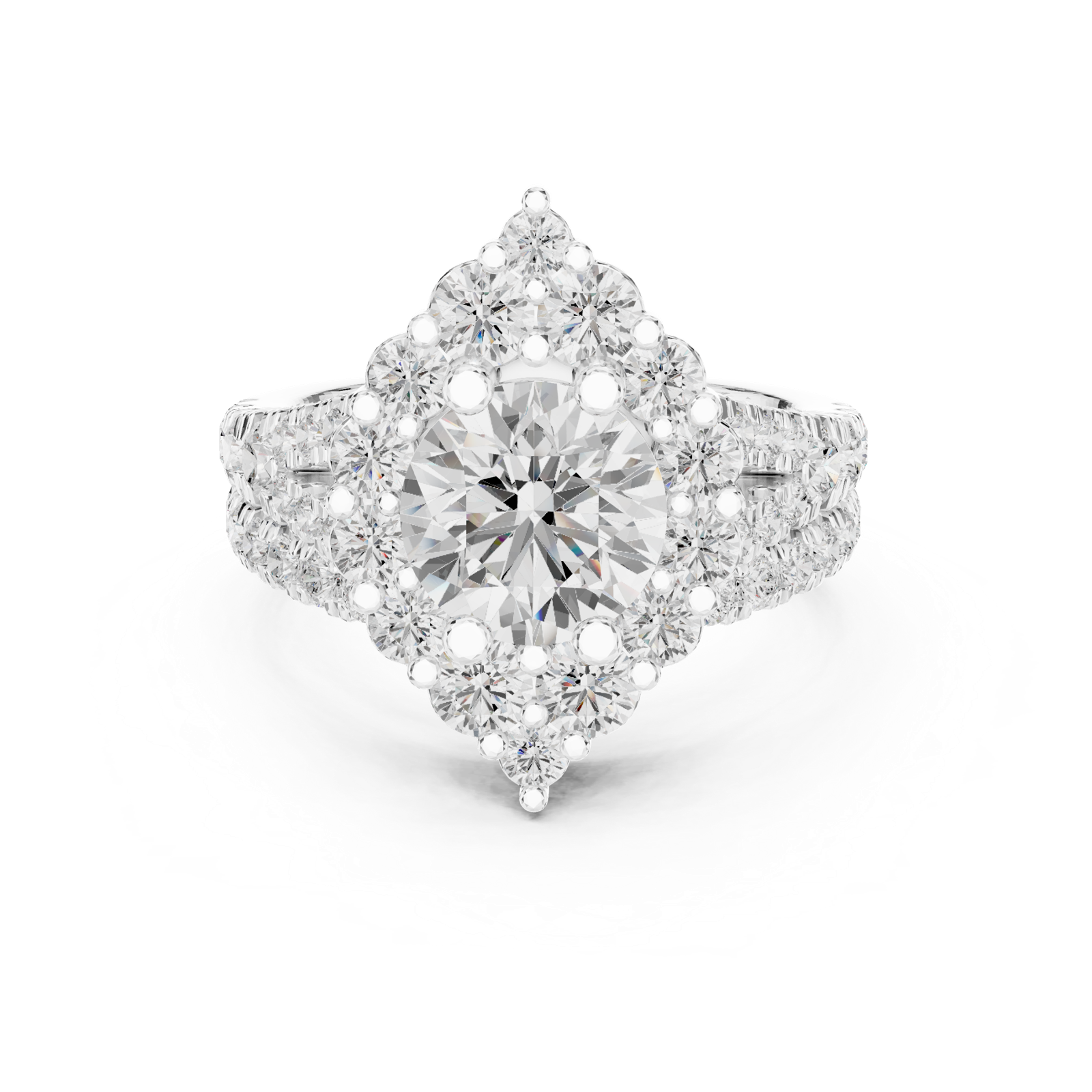 Gold Ring DDLR-297, White Gold, view 4