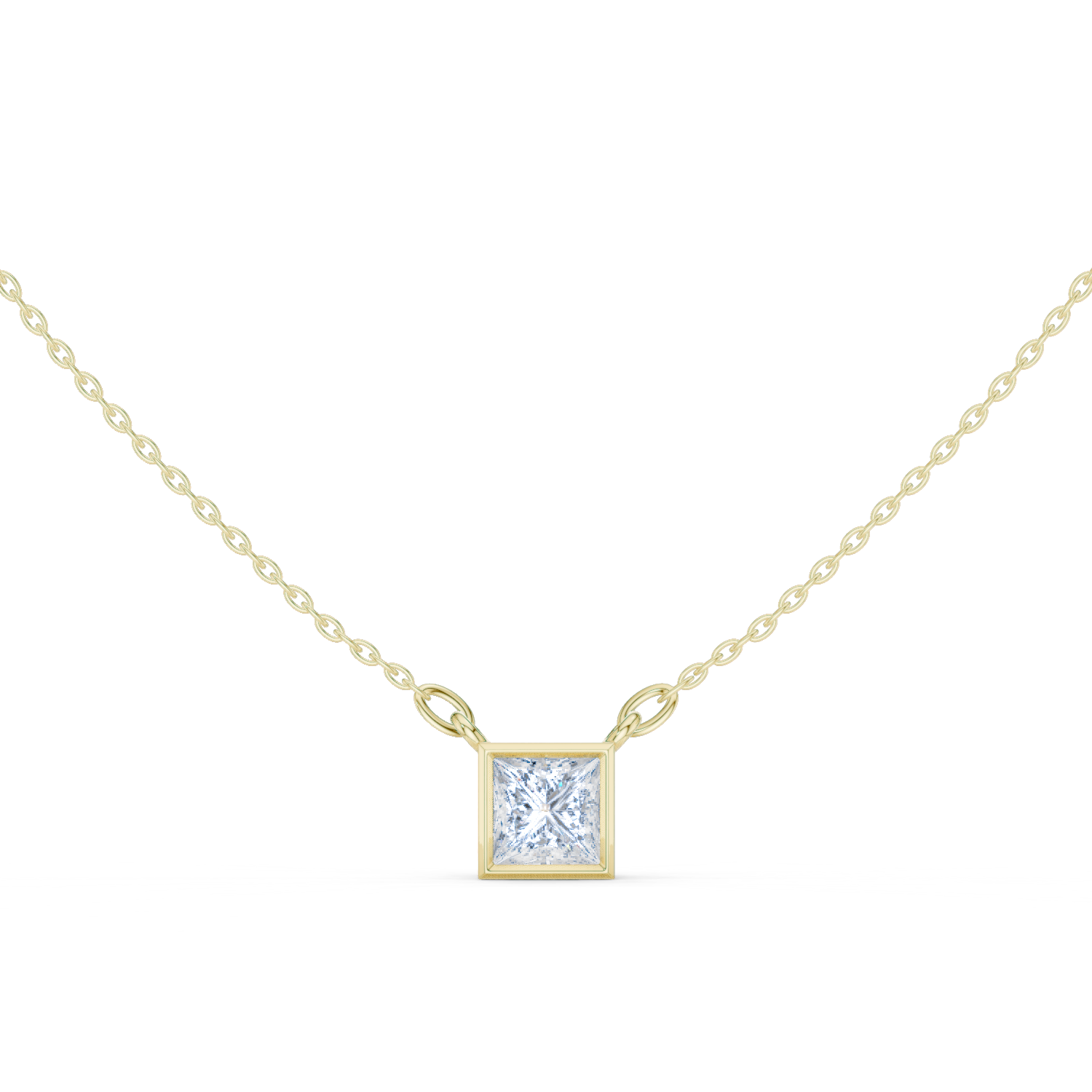 Gold Jewelry DDPS-001, Princess center stone, Yellow Gold