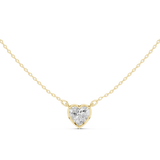 Gold Jewelry, Heart center stone, Yellow Gold, view 4