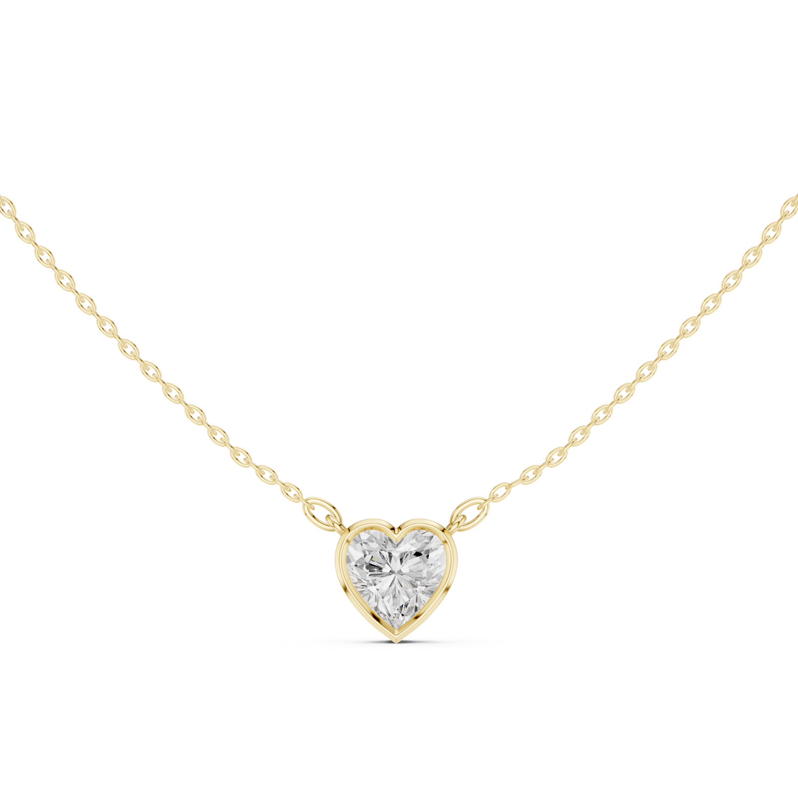 Gold Jewelry, Heart center stone, Yellow Gold, view 4
