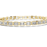 14K Solid Gold Lab Diamond Bracelet, Yellow Gold, view 3