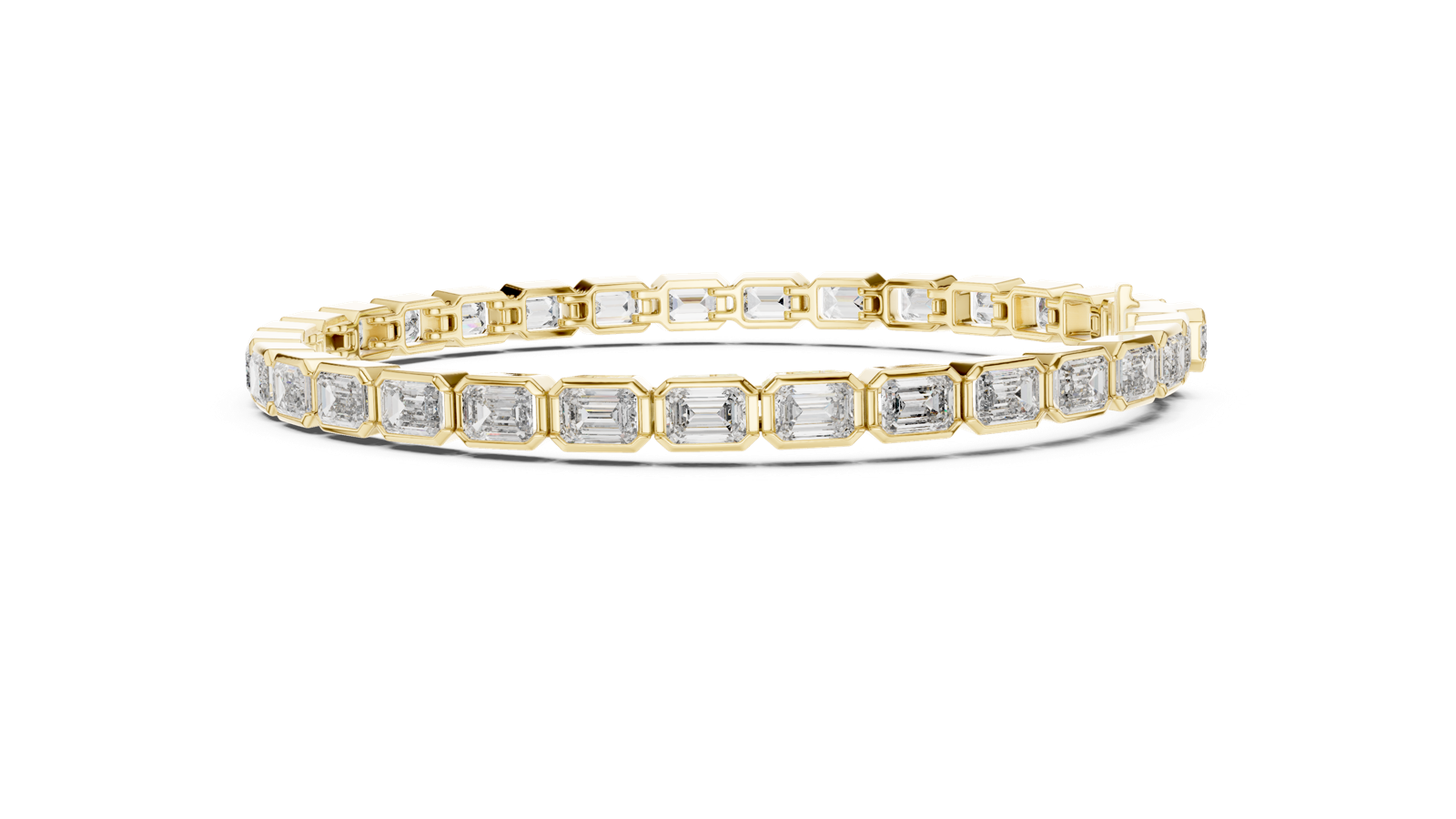 14K Solid Gold Lab Diamond Bracelet, Yellow Gold, view 3