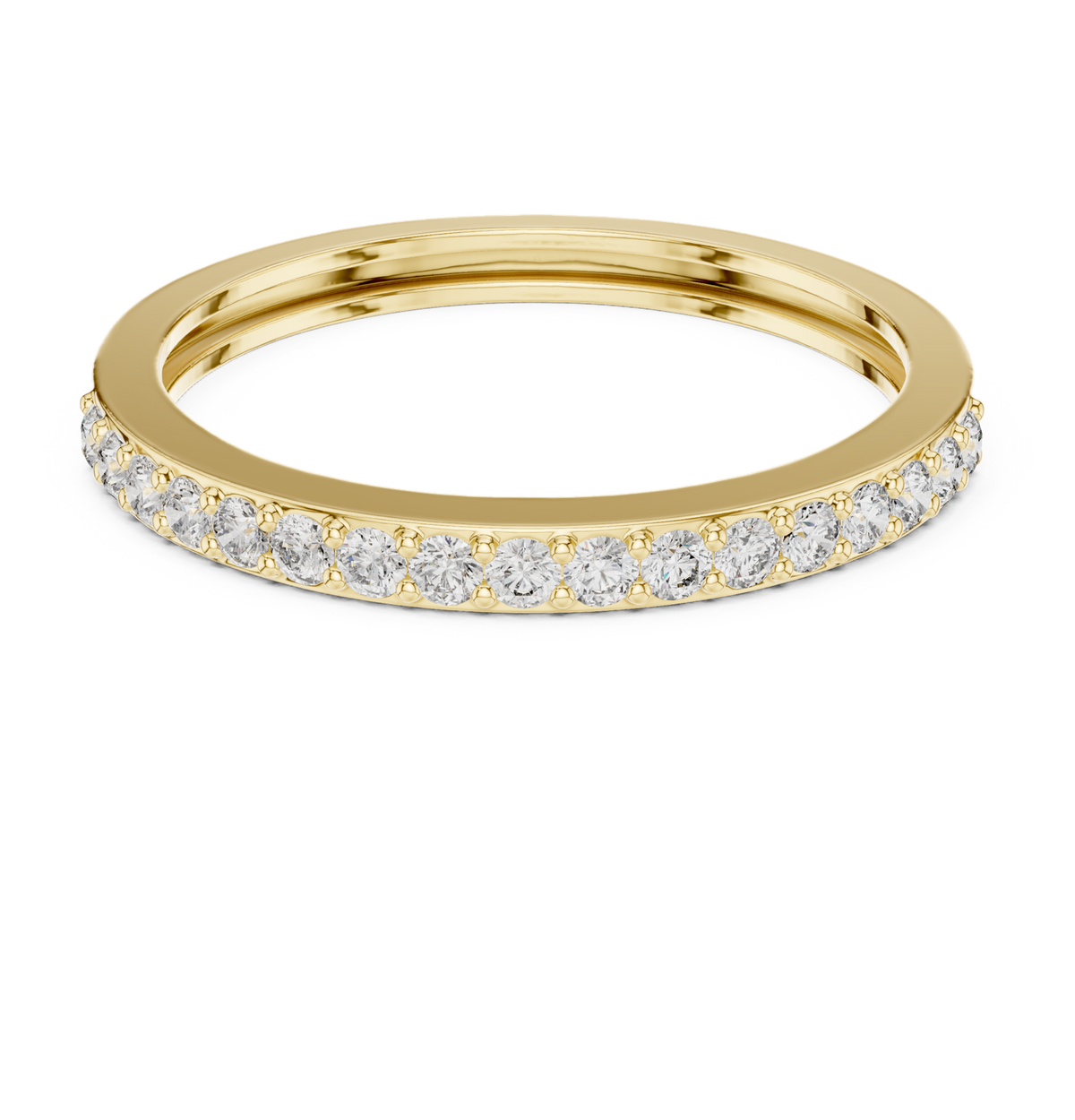 14K Solid Gold Lab Diamond Eternity Ring, Yellow Gold