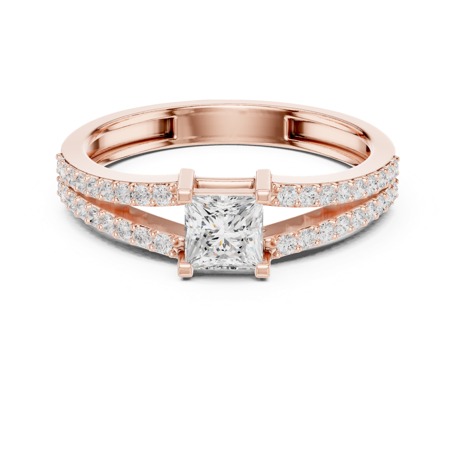 Gold Ring JER-64, Rose Gold, view 4