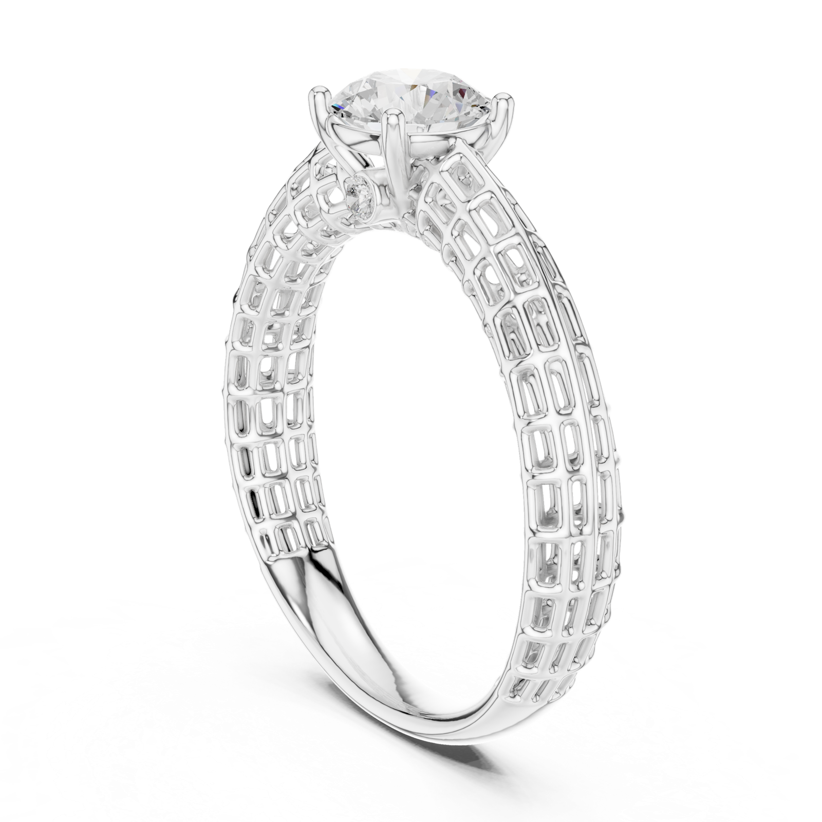 Gold Ring DDLR-810, White Gold, view 1