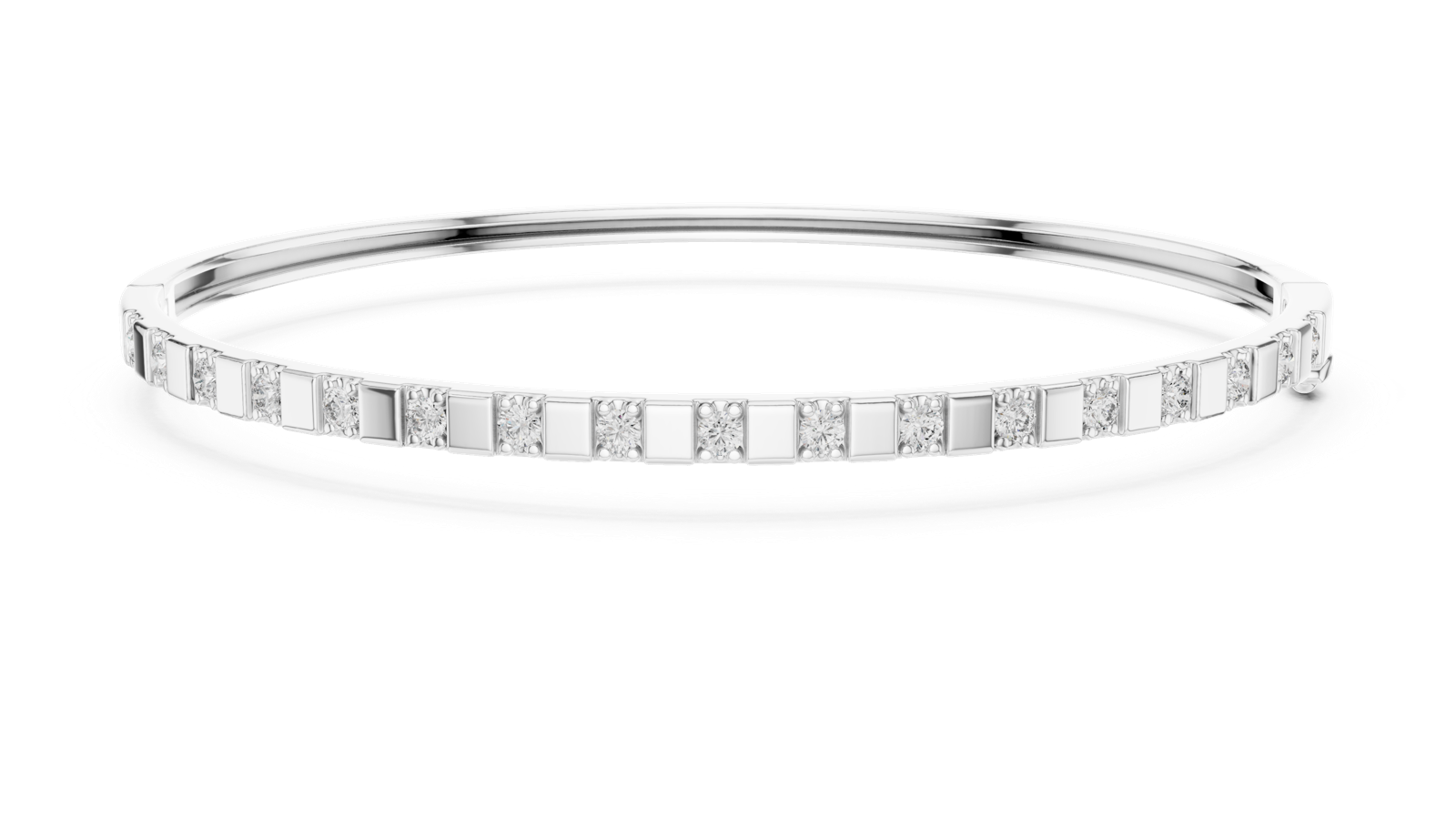 14K Solid Gold Lab Diamond Bracelet, White Gold, view 4