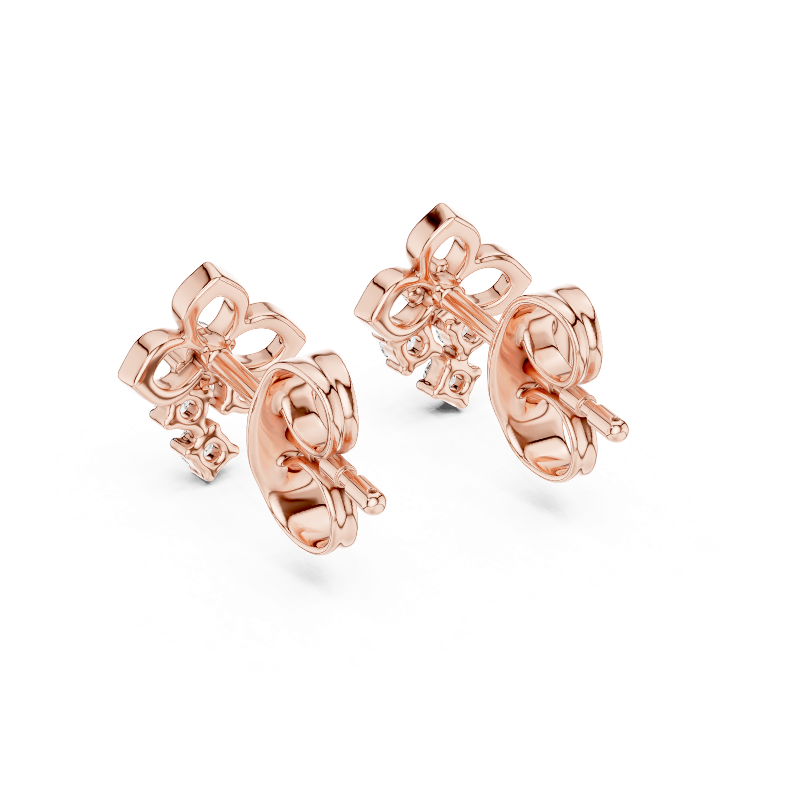Gold Earrings 12-10017@E, Rose Gold, view 3