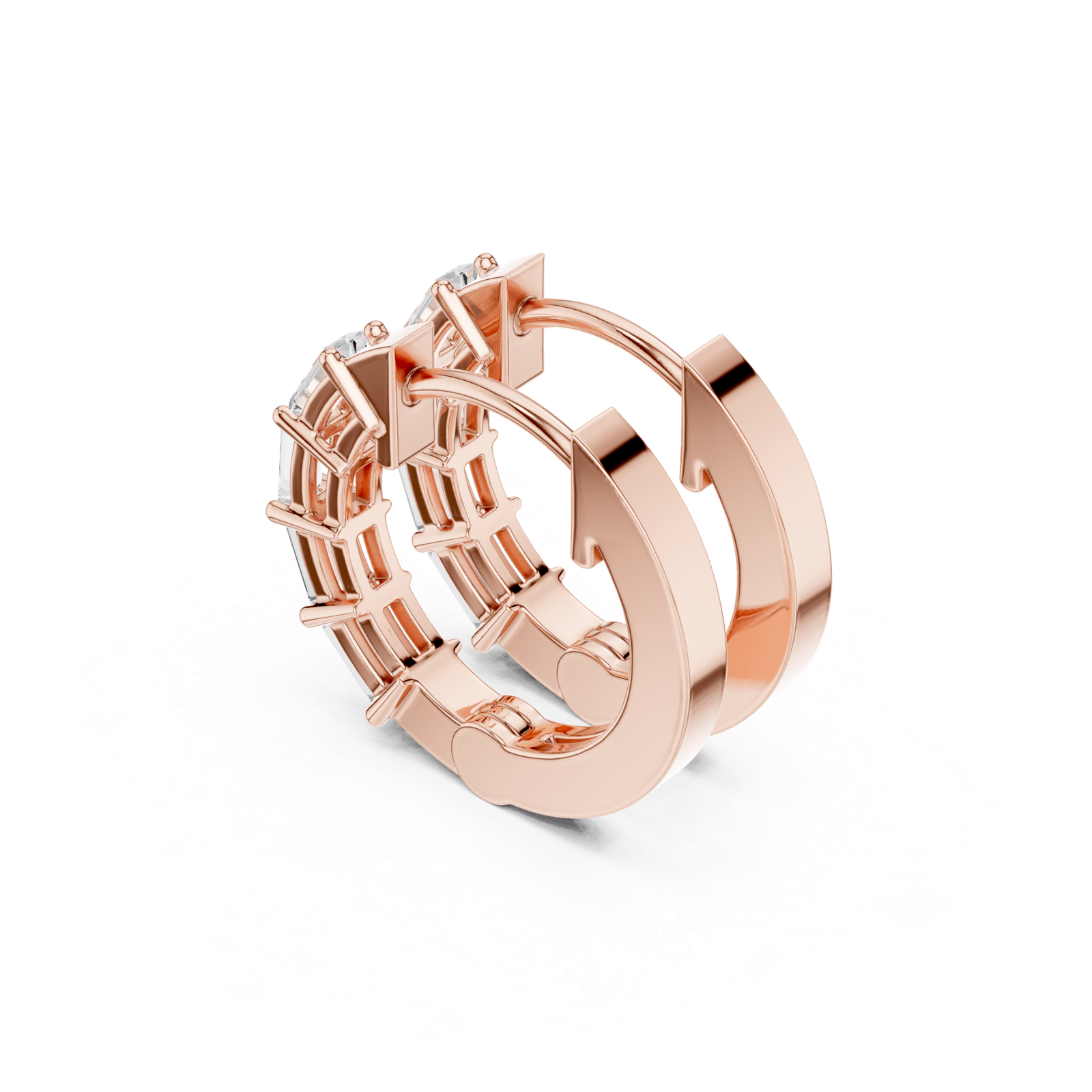 Gold Earrings AOMER-104229, Rose Gold, view 2