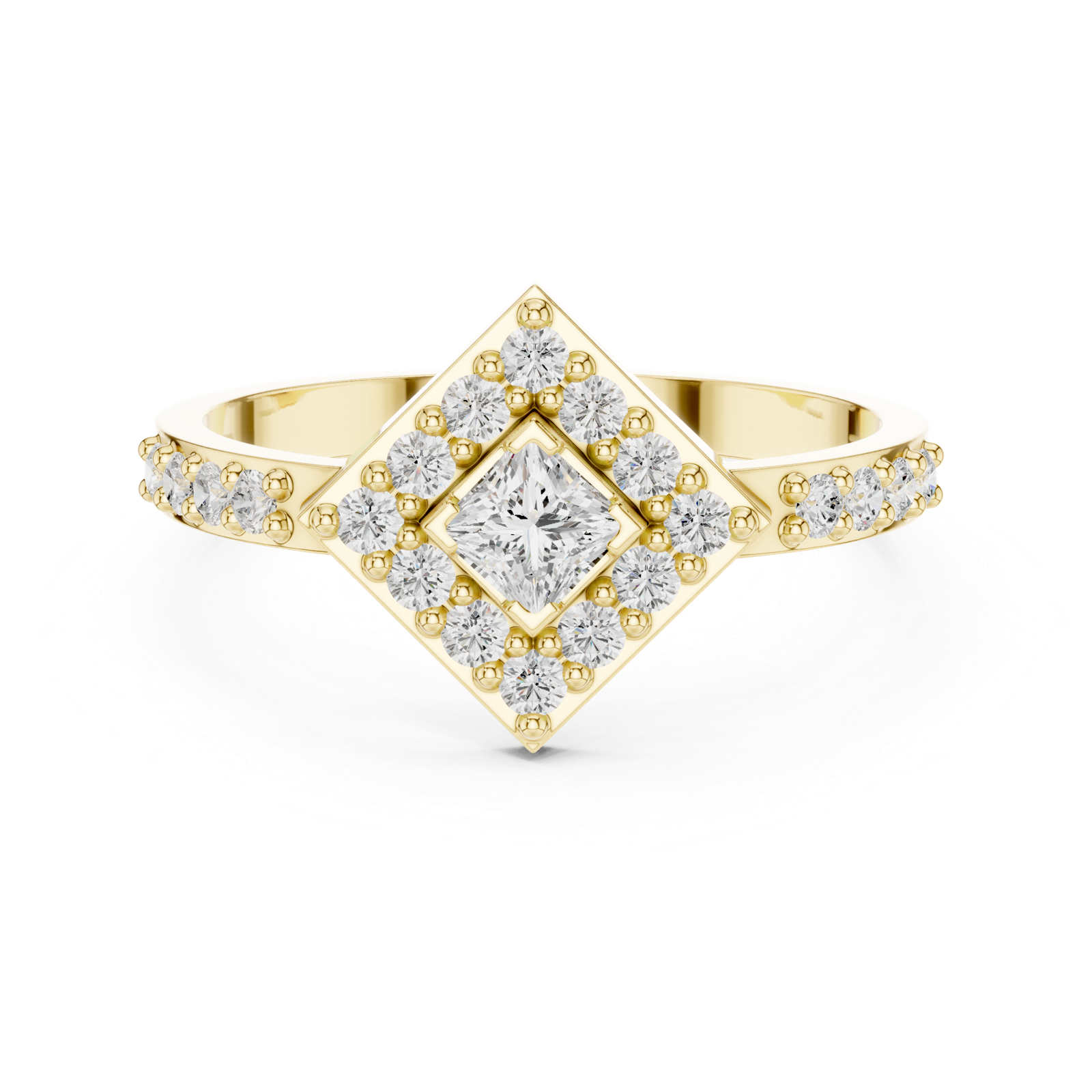 Gold Ring DDLR-745, Yellow Gold, view 4