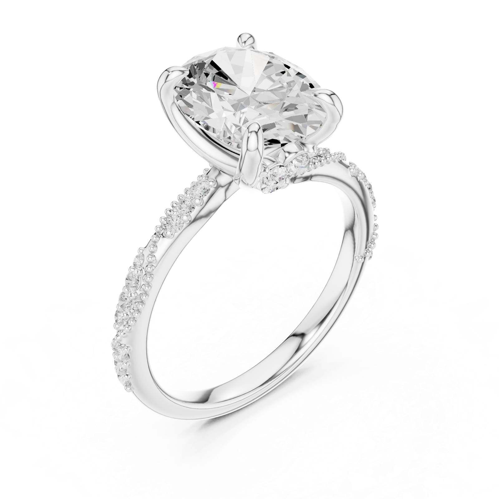 Gold Ring DDLR-965, White Gold, view 2