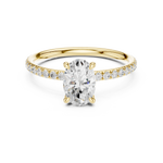 Gold Jewelry L36-15, Oval center stone, Yellow Gold, view 4