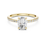 Gold Jewelry L36-15, Oval center stone, Yellow Gold, view 4