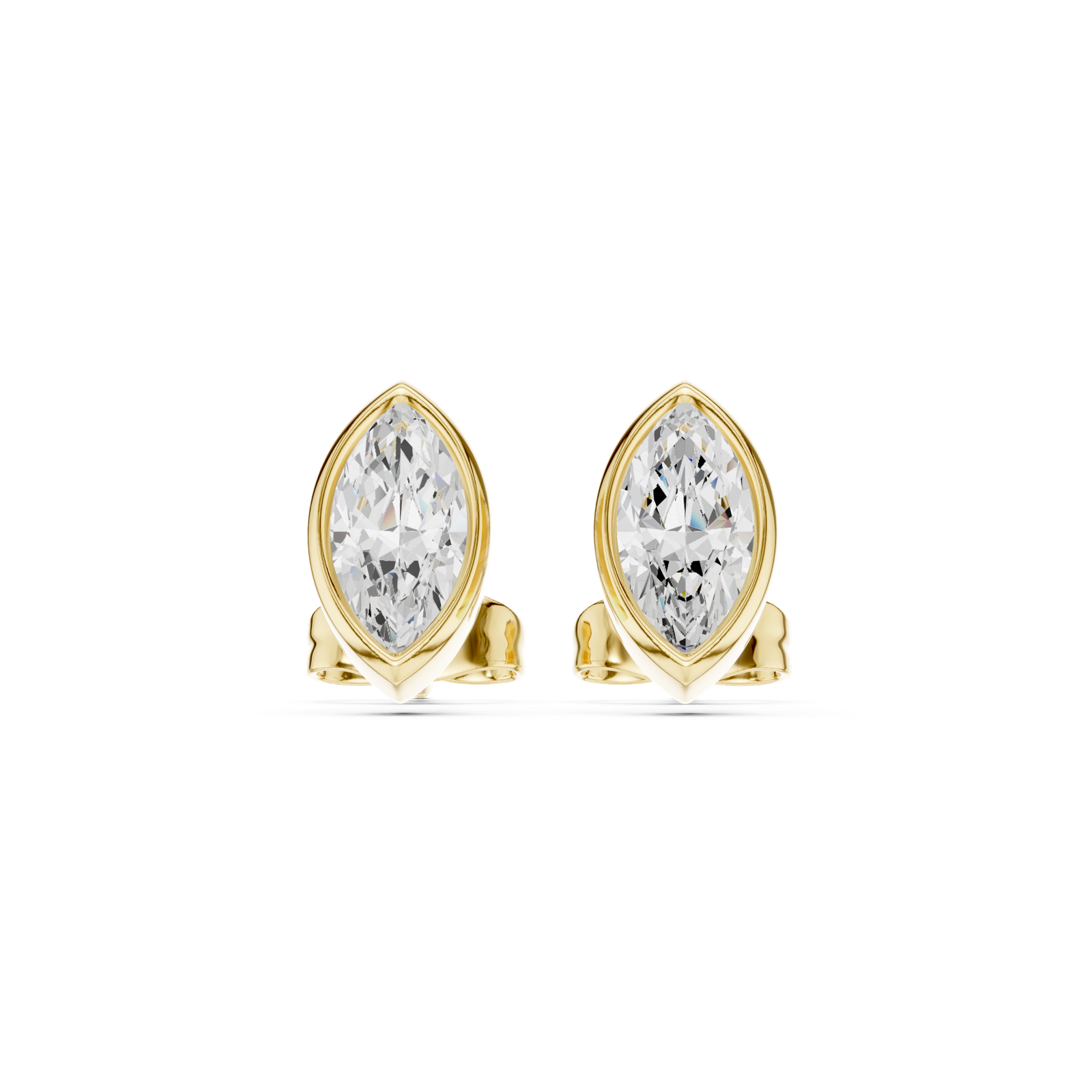 Gold Jewelry DDER-001, Marquise center stone, Yellow Gold, view 4