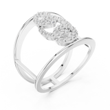 Gold Ring LR-01 (85), White Gold, view 2