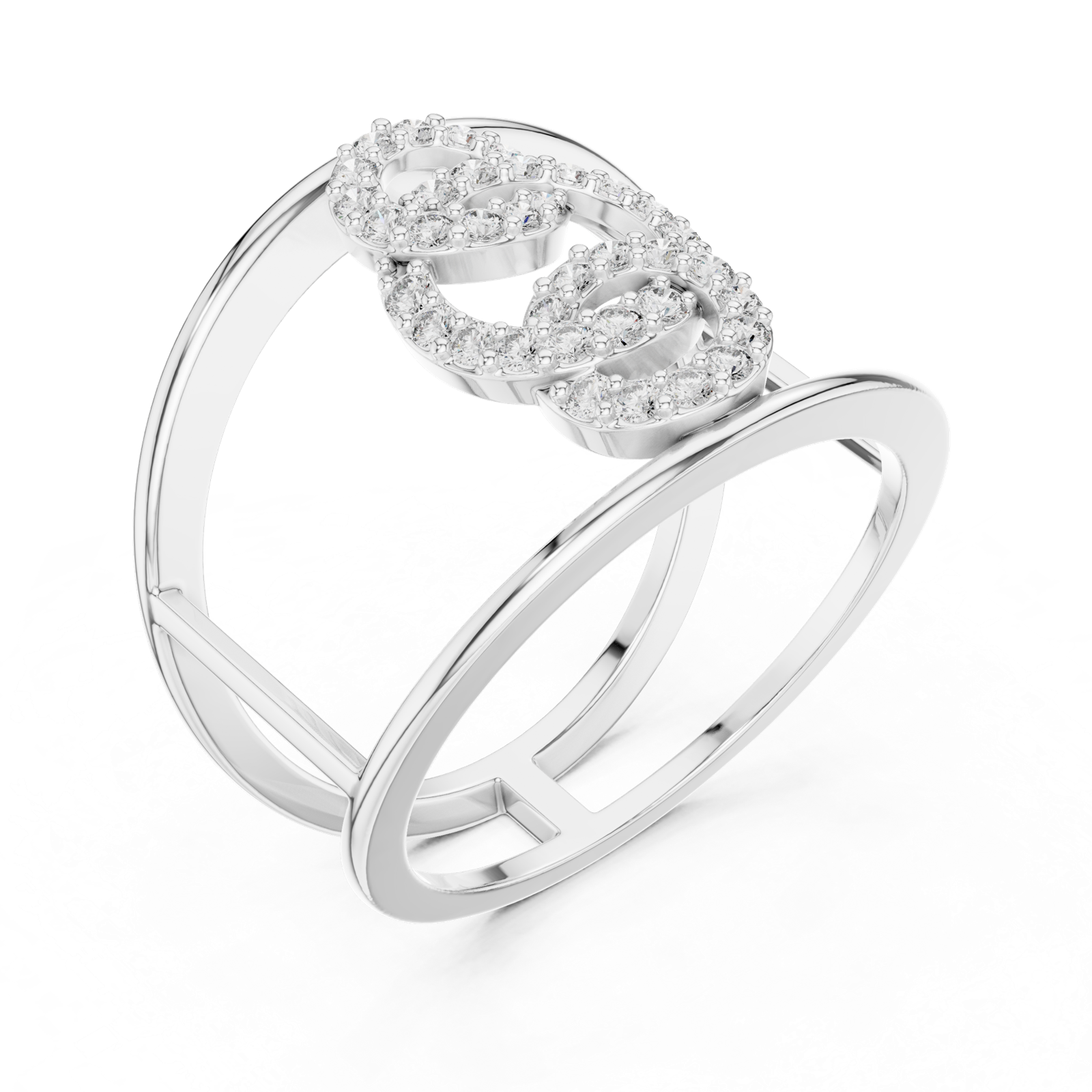 Gold Ring LR-01 (85), White Gold, view 2