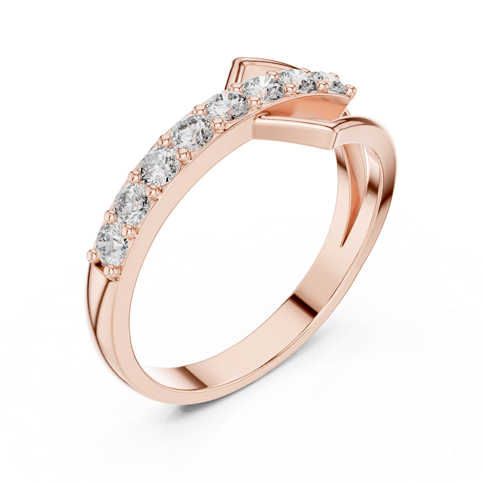Gold Ring HLR-107, Rose Gold, view 2