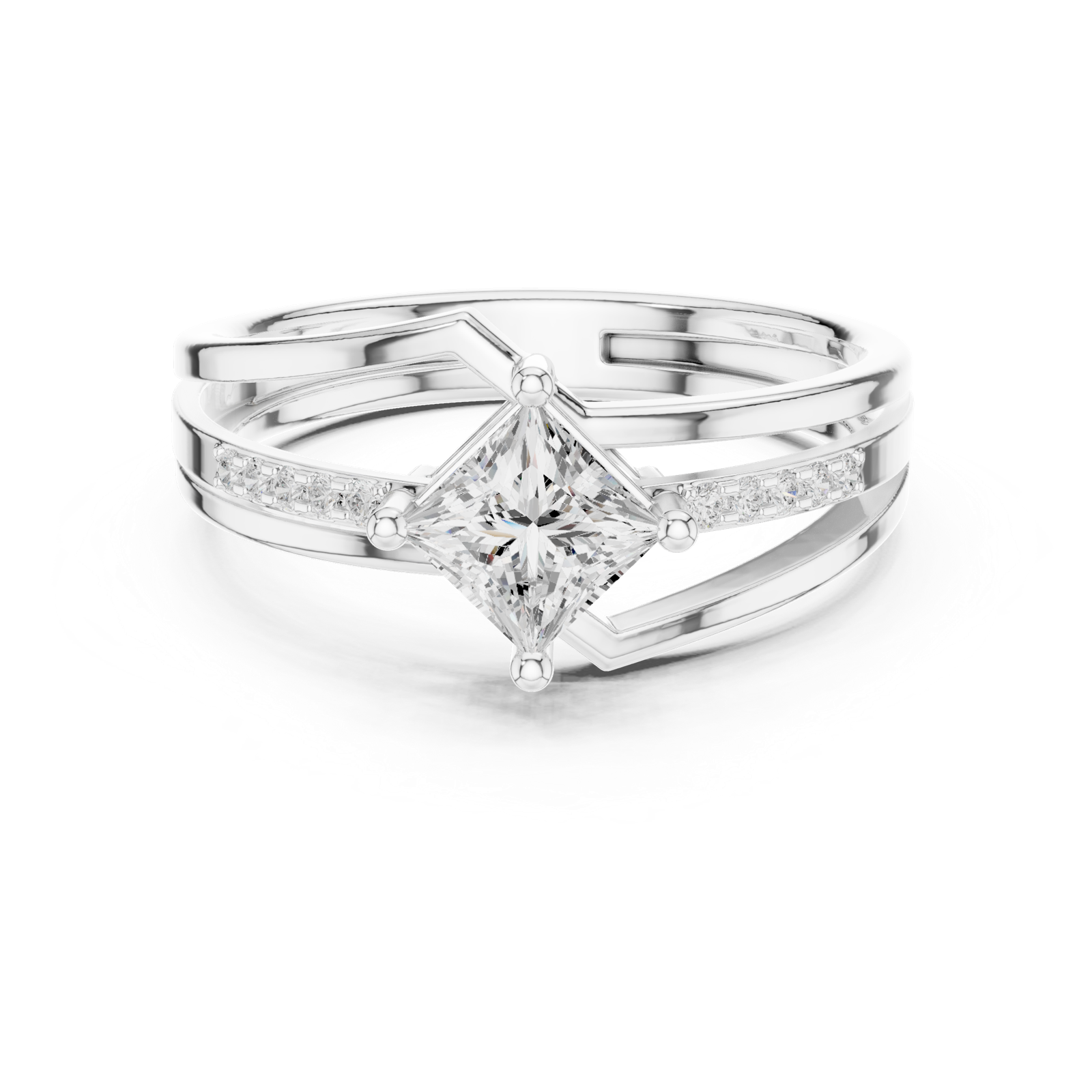 Gold Ring DDLR-475, White Gold, view 4
