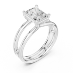 Gold Jewelry L36-9, Radiant center stone, White Gold, view 2