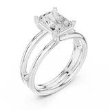 Gold Jewelry L36-9, Radiant center stone, White Gold, view 2