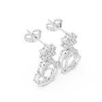Gold Earrings AER-103, White Gold, view 2