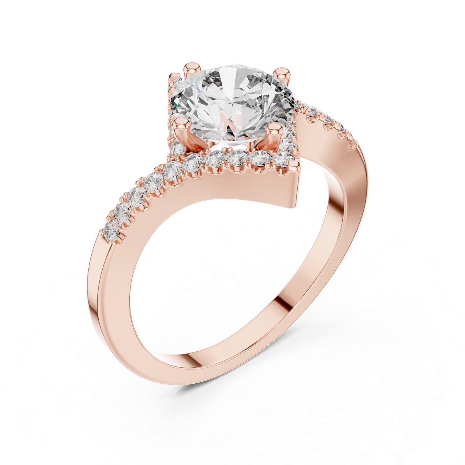 Gold Ring DDLR-156, Rose Gold, view 2