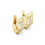 14K Solid Gold Lab Diamond Cluster Earrings, Yellow Gold, view 1