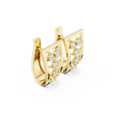 14K Solid Gold Lab Diamond Cluster Earrings, Yellow Gold, view 1