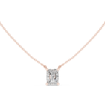 Gold Jewelry DDPO-001, Radiant center stone, Rose Gold, view 4