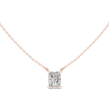 Gold Jewelry DDPO-001, Radiant center stone, Rose Gold, view 4