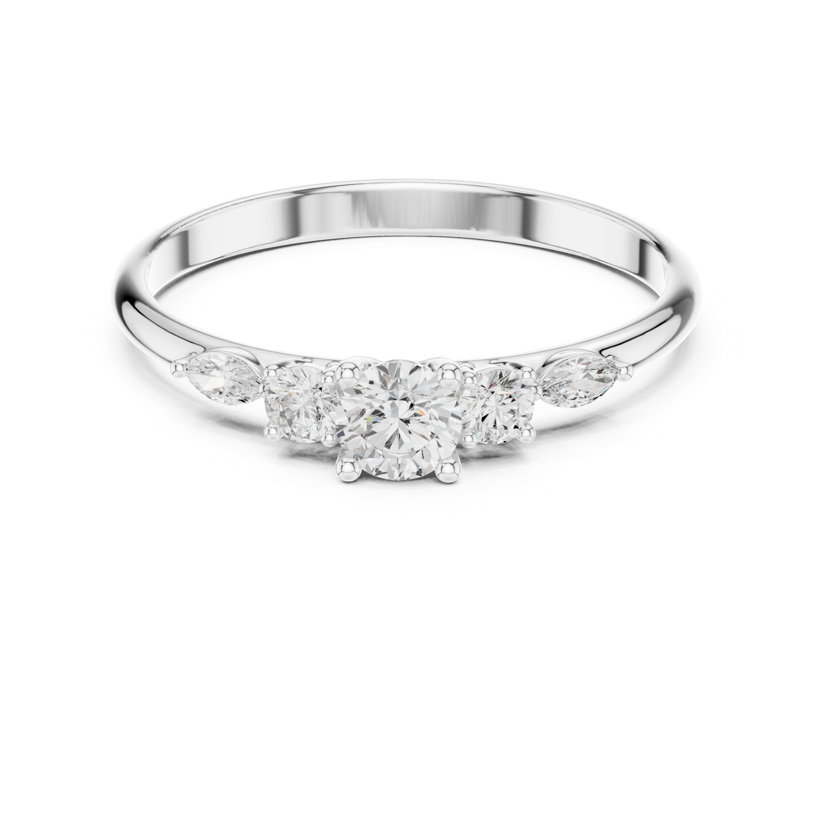 Gold Ring HLR-89, White Gold, view 4