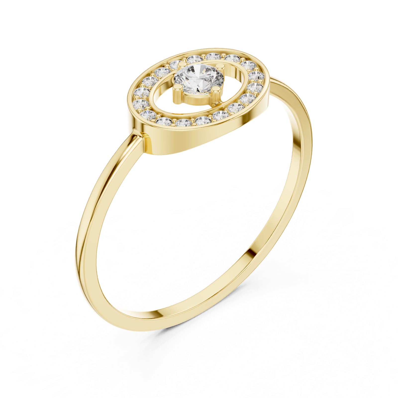 Gold Ring DR-6160, Yellow Gold, view 2