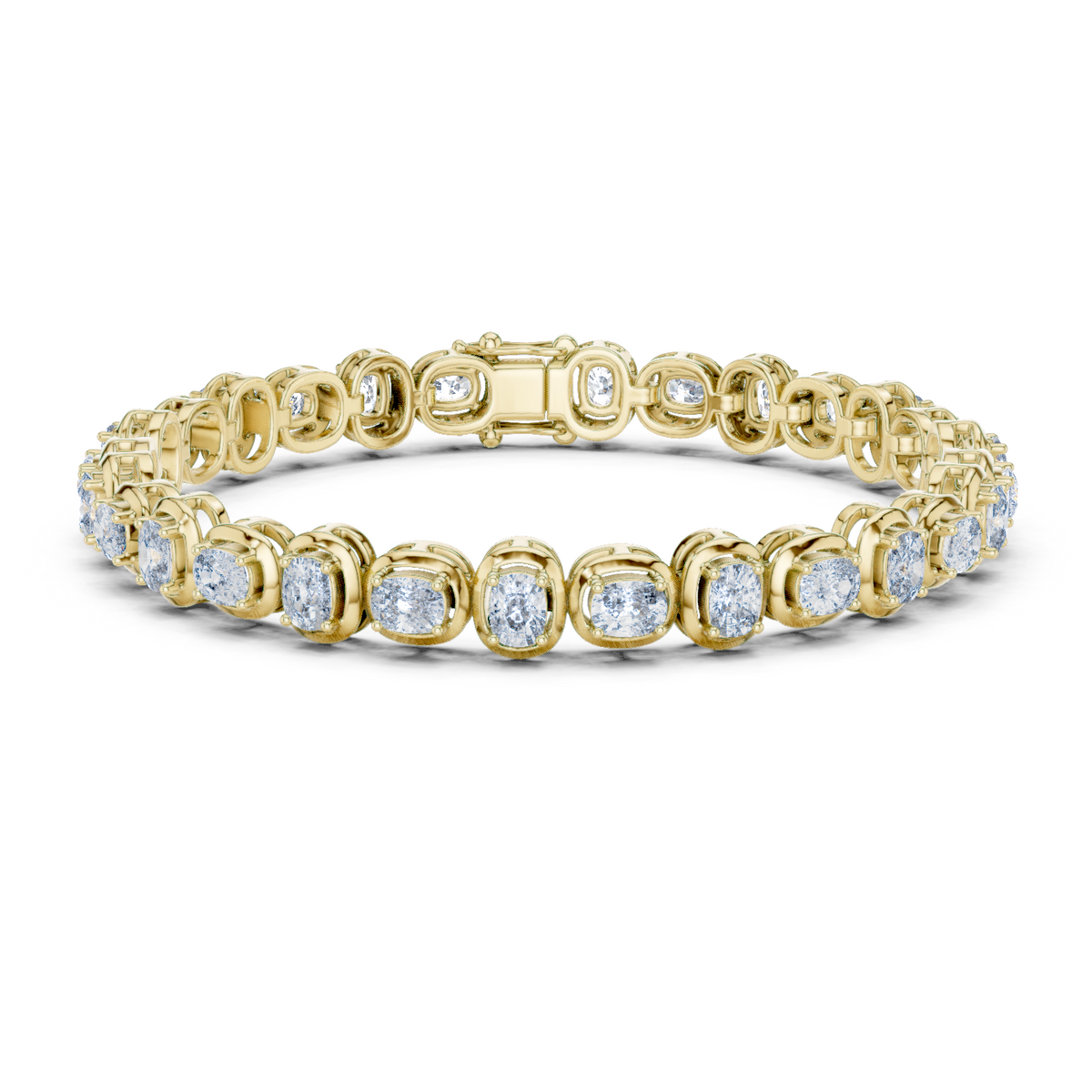 14K Solid Gold Lab Diamond Bracelet, Yellow Gold