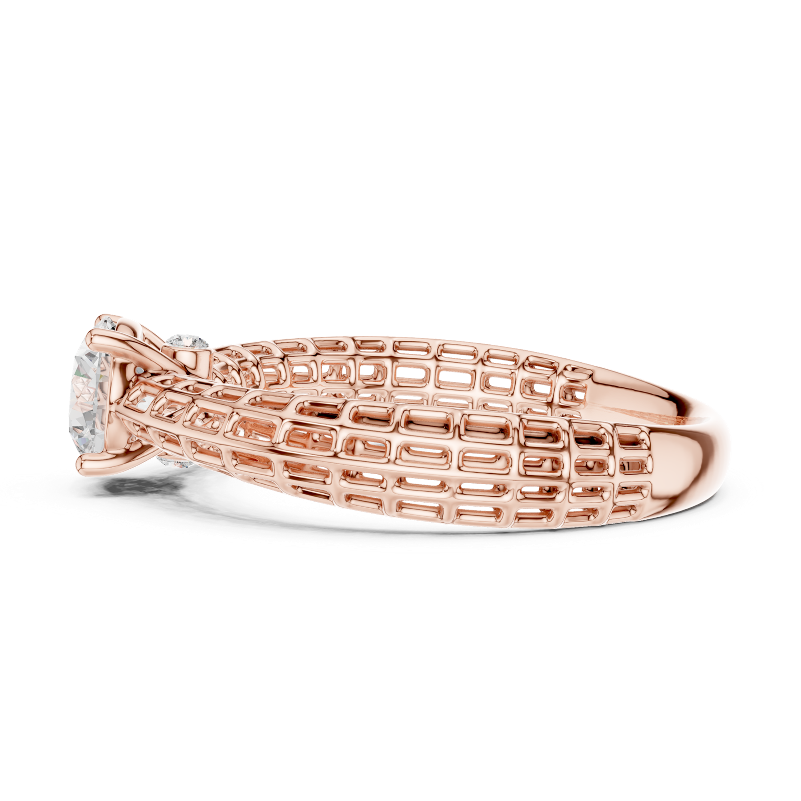 Gold Ring DDLR-810, Rose Gold, view 3
