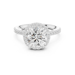 Gold Ring DDLR-255, Round center stone, White Gold, view 4