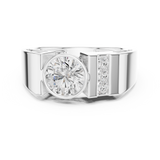 Gold Ring SBMR(43), White Gold, view 4