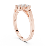14K Solid Gold Lab Diamond Halo Ring, Rose Gold, view 1