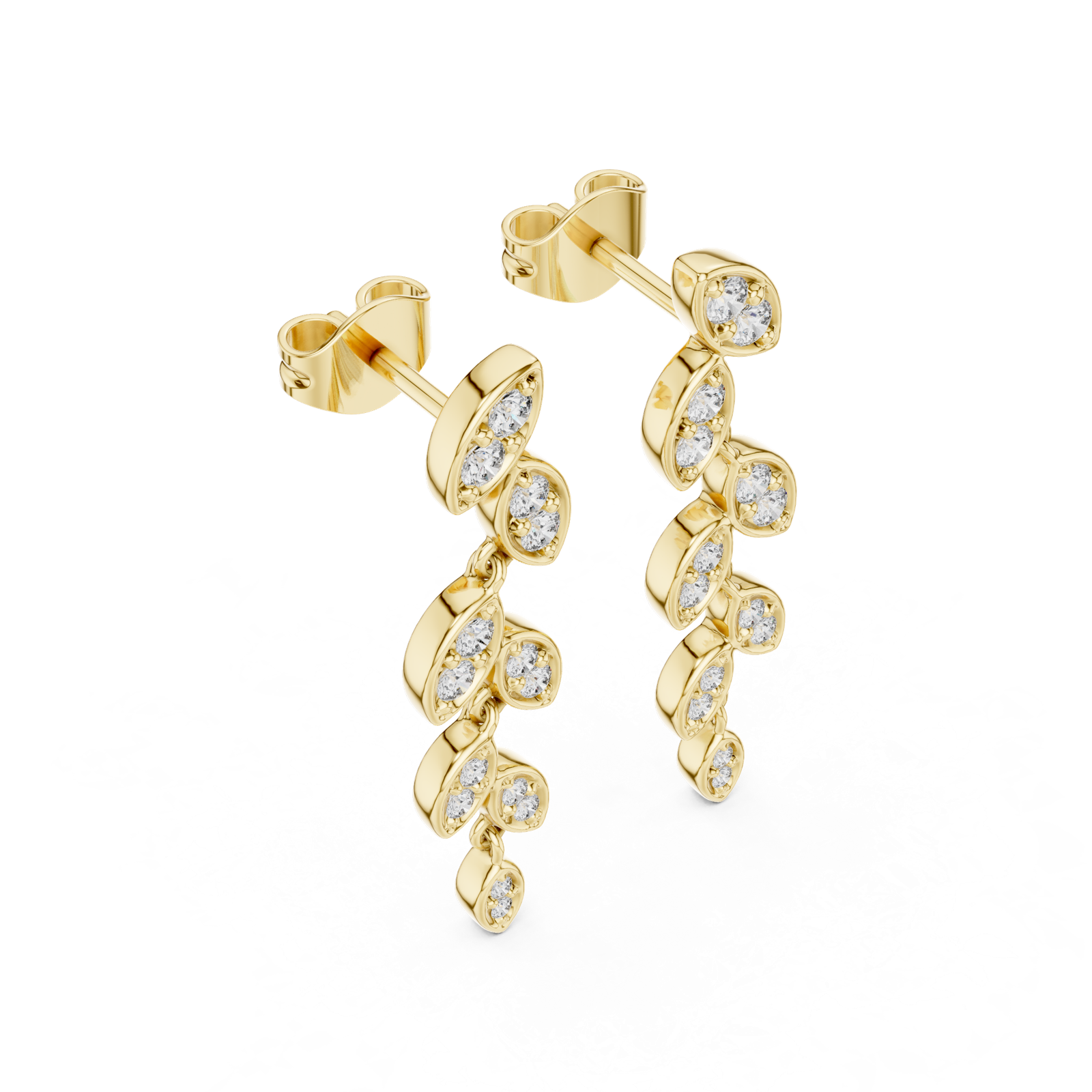 Gold Earrings GER-0375, Yellow Gold, view 2
