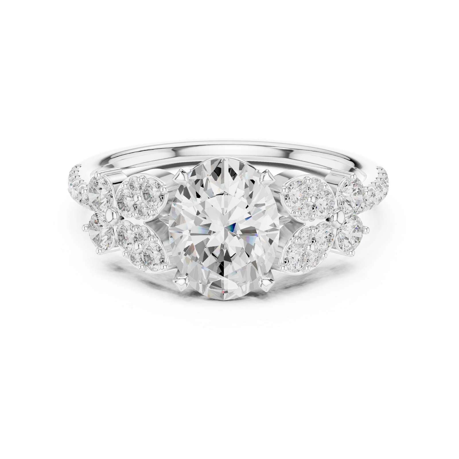 Gold Ring DDLR-1052, White Gold, view 4