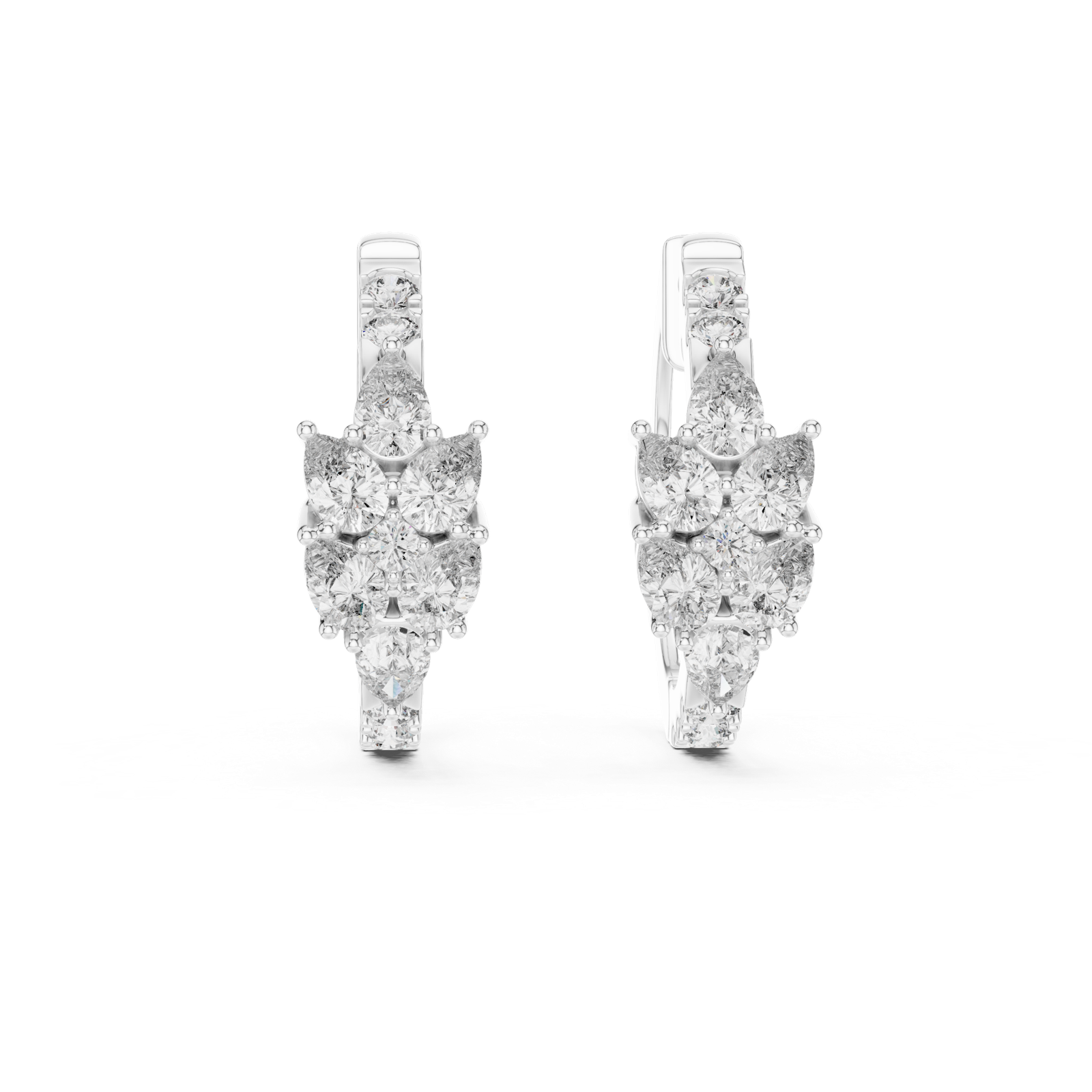 Gold Earrings L02-483, White Gold